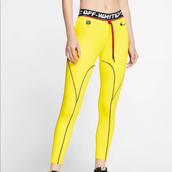 Off-White | Pants | Mens Nike Pro X Offwhite Yellow Leggings Size Xl |  Poshmark